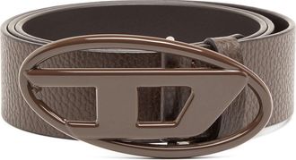 Diesel 4cm Leather belt with matte buckle - Belts - Unisex - Brown