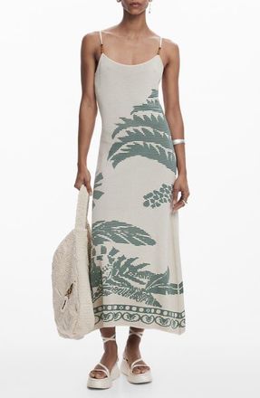 Desigual Palm Jacquard Sweater Dress in Light Beige at Nordstrom, Size X-Large