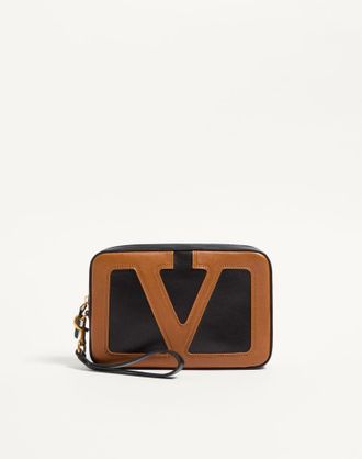 Valentino Garavani Pouch Valentino Garavani Viva Superstar In Nappa Uomo NERO/SPEZIA UNI