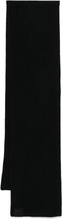 Tom Ford Accessoires, Heren, Zwart, ONE Size, Zwart Logo Tag Sjaal Rechthoekige Vorm