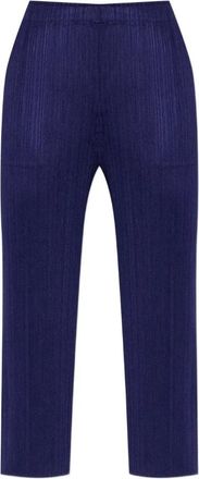 Issey Miyake Straight Broeken - Dames - Straight fit broeken - Blauw - M - Broeken