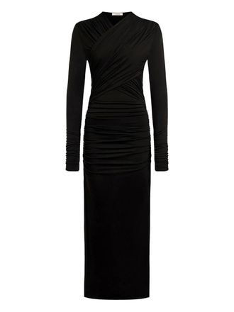 12 Storeez draped cowl-neck midi dress - women - Viscose/Elastane - L - Black