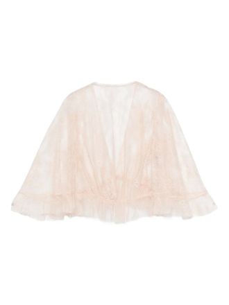 Alberta Ferretti lace ruffled top - Pink