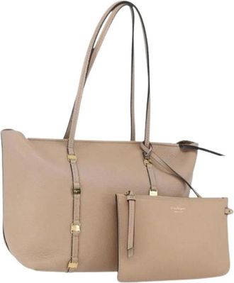 Ferragamo Pre-owned Tote Bags, female, Beige, Size: ONE SIZE Pre-owned Tote Bag