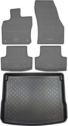 OEM Seat Ateca Suv (5 Puertas) Desde Septiembre De 2016. Juego: Alfombrillas De Goma Para Coche + Alfombrilla Para Maletero