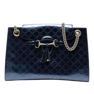 Gucci Pre-owned Shoulder Bags, female, Blue, Size: ONE SIZE Pre-owned Vintage Shoulder Bag