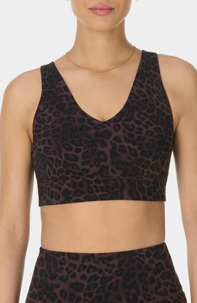 Sweaty Betty Ultimate Yoga Sports Bra in Brown Leopard Skin Print at Nordstrom, Size X-Small