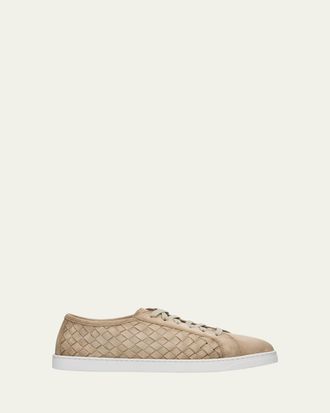 Magnanni Mens Kennedy Woven Suede Low-Top Sneakers