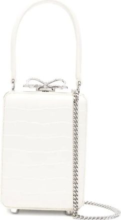 Self Portrait Leren shopper met krokodillen-reli&euml;f - Beige