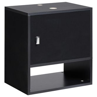 Beliani Mueble Para Lavabo De Pared Negro Limeria
