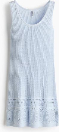 H&M Pointelle-detail Dress in Light Blue at Nordstrom, Size Xx-Large