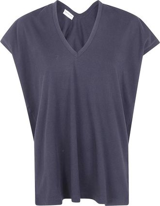 Dries Van Noten V-neck T-shirt - Dames - T-shirts - Zwart - M - Katoen - Tops