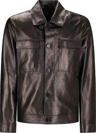 Salvatore Santoro Giacca-camicia in pelle - Nero