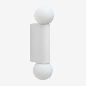 Sklum Aplique De Pared Con 2 Bolas De Cristal Para Exterior En Aluminio Irvine Sklum