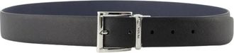 Prada Accessoires, Heren, Zwart, 95 CM, Leer, Saffiano Leren Omkeerbare Riem