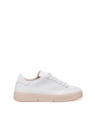 Brian Mills White Leather Minimalist Sneakers