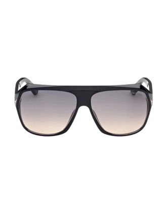 Tom Ford Mens Tom Ford Hawkings-02 Gradient Smoke Lens Shiny Black Sunglasses - Size: ONE size