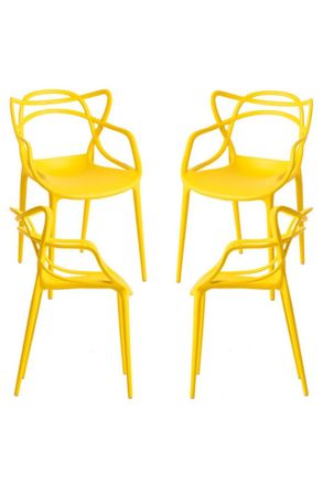 Regalos Miguel Pack 4 sillas color amarillo en polipropileno