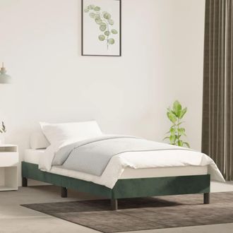 vidaXL Estructura De Cama Sin Colch&oacute;n Terciopelo Verde Oscuro 80x200cm Vidaxl