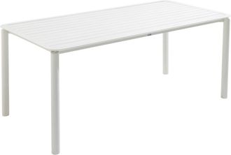 Oviala Mesa de jardín rectangular de aluminio blanco