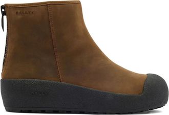 Bally zip-fastening leather bootie - Brown