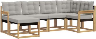 vidaXL Conjunto De Sof&aacute;s De Exterior 6 Uds. Blanco Y Gris Claro Vidaxl