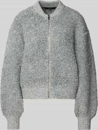 someday Someday Strickjacke mit Reißverschluss Modell Tilara in Mittelgrau Melange, Größe 40