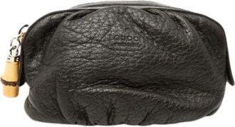 Gucci Pre-owned Clutches, female, Brown, Size: ONE SIZE Pre-owned Leather Pouch