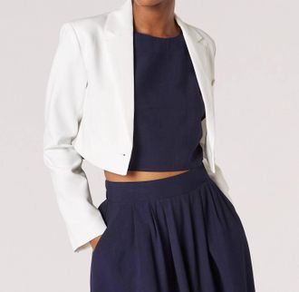 Apricot Cropped Blazer In White
