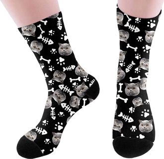 Generic Personalised Socks with Photo Fashion Funny Custom Face Socks Personalised Sock with Dog Pet and Heart Picture Unisex Print Crew Sock Valentines Day G