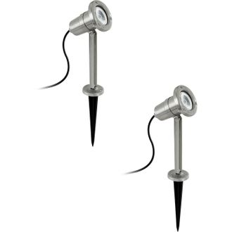 Loops 2 PACK IP54 Outdoor Bollard Light Stainless Steel 5W GU10 Driveway Lamp Post