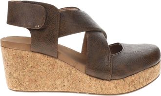 Corkys Footwear Womens Case Closed Wedge Sandals In Chocolate