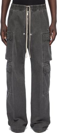 Rick Owens Double Cargo Wide-Leg Trousers with Vintage Finish