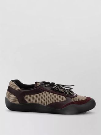 Prada lace up sneakers round toe mesh design