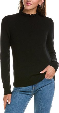 Sofiacashmere Ruffle Mock Neck 100% Cashmere Sweater