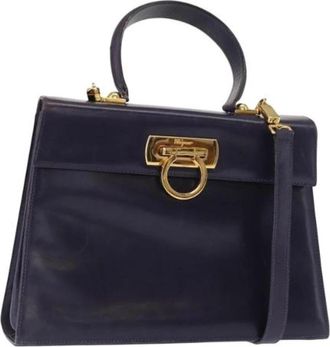 Ferragamo Pre-owned Handbag - Dames - Vintage Handtas - Paars - ONE Size - Leer - Vintage