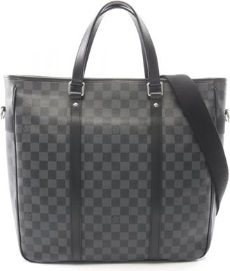 Louis Vuitton Black Pvc Leather Handbag Tote Bag (Pre-Owned)