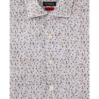 Roy Robson Casual Shirt met Abstracte Print in Oker - Heren - Casual Overhemden - Veelkleurig - L - Katoen - Overhemden