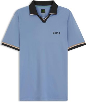 BOSS Active slim-fit polo shirt with signature-stripe details