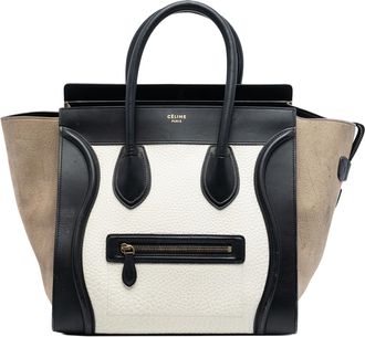 Celine Tweedekans Mini Tricolor Leren Reis-Tas