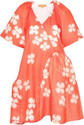 Stine Goya Cali midi dress - women - Recycled Polyester/Polyester - S - Orange