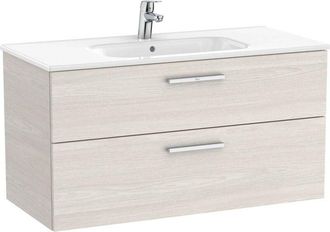 Roca UNIK - Mueble base 2 cajones + lavabo - ROCA Color: Fresno nórdico - Medidas: 1005x453x515 mm