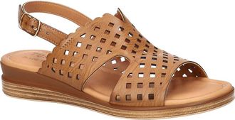 Easy Street Martella Slingback Wedge Sandal in Cognac at Nordstrom, Size 6.5