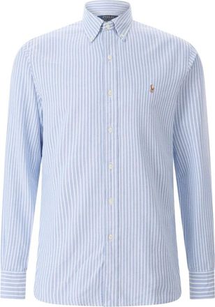 Polo Ralph Lauren Gestreepte Cr&ecirc;pe Blouse - Heren - Zakelijke Overhemden - Blauw - S - Katoen - Overhemden