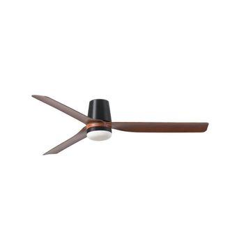 Netlighting Punt Tub Medium Led Black Dark Wood DC Ceiling Fan 6 Speed
