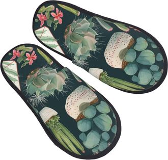 Generic Sliders Succulent Plants And Cactus Reusable Slippers With Mute Sole Shoes For Big Kid Adult Christmas L