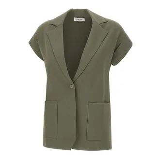 KANGRA Sleeveless Knitted Blazer - female - Kangra - Blazers - Green - XS - Jackets