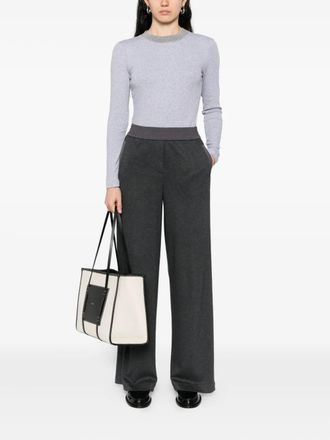 PESERICO Elastic-Waistband Trousers - Charcoal