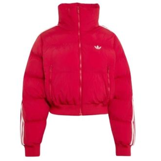 adidas Adicolor Korte Puffer Jas - Dames - Outdoorjassen - Rood - S - Polyester - Fitness