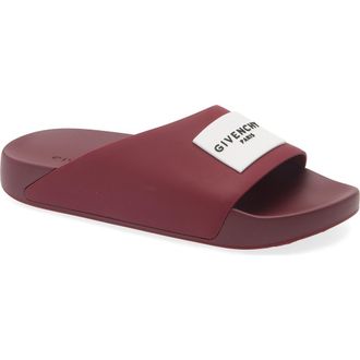 Givenchy Label Slide Sandal in Red Cherry at Nordstrom, Size 10Us